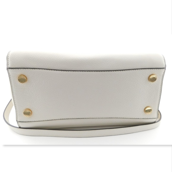 New MICHAEL KORS MK Logo Vanilla Satchel Tote Bag - Picture 4 of 8